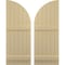 Ekena Millwork Americraft 6-Board (2 Batten) Wood Joined Board-n-Batten Shutters w/ Arch Top, ARW101BQ621X77NTH, PR ARW101BQ621X77NTH - alternate 1